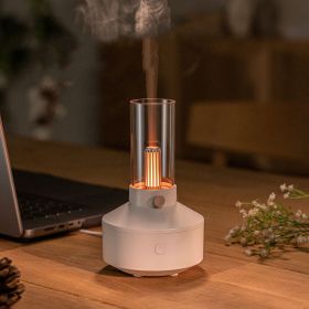 2023 New Design Ultrasonic Smart Humidifier 130ml Essential Oil Aroma Diffuser Candlelight Aroma Diffuser for Home (Color: White)