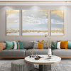 Hand Painted Abstract Gold Foil Art Wall Picture Handmade Golden Sky Landscape Canvas Oil Painting For Living Room Home Decor Living Room hallway