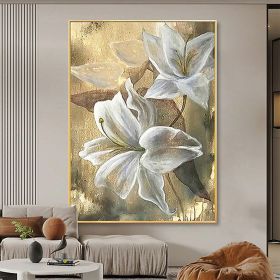 Hand Painted Oil Paintings Hand Painted High quality Flowers Contemporary Modern Rolled Canvas Living Room Hallway Luxurious Decorative Painting (size: 50x70cm, Style: 1)