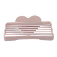 Soap Dish Holder Wall Mounted Heart Shaped Bathroom Storage Plate Tray Holder Case Soap Bathroom Shower Kitchen Washroom Shelf Storage Organizer (Color: Pink)