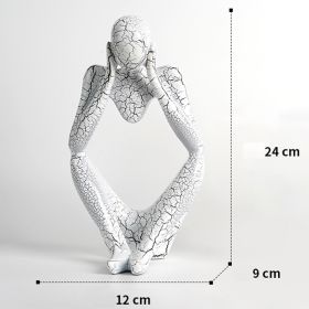 Nordic Art Abstract Thinker Statue Home Crafts Resin Statues Abstract Figure Sculpture Small Ornaments Office Home Desktop Decor (Color: A3 - White - Large, Ships From: CN)