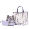 MKF Collection Diva PVC Tote Bag with Tweed Bucket Bag by Mia K.