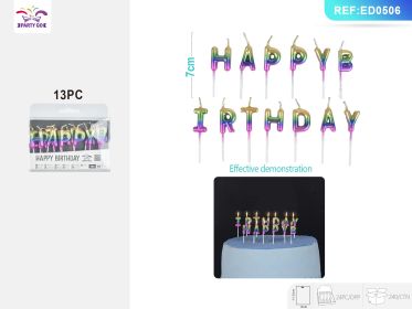 20PACK BirthdayLanguage Candle Set Multilingual Birthday Cake Candles for International Celebrations (0-9: HP  Fading)