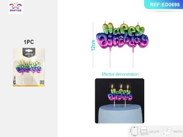 20PACK BirthdayLanguage Candle Set Multilingual Birthday Cake Candles for International Celebrations (0-9: HP Green and Purple)