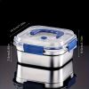Yakimoto 2/4/6/8/10 PCS Extra-Large Stainless Steel Food Storage Containers With Blue Lids - Deep Design, Airtight Seal