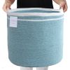 Large Recycled Cotton Rope Basket Blanket Storage Basket Pillows Toys Towels Laundry and Living Room Organization 15.8x13.8 Inches   Eco friendly & De