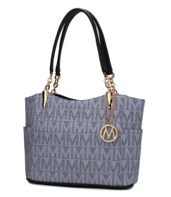 MKF Collection Braylee M Signature Tote Handbag by Mia k (Material: Polycarbonate, Color: Grey)