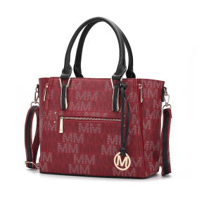 MKF Collection Siena Women's Tote Handbag by Mia k (Material: Polycarbonate, Color: Burgundy)