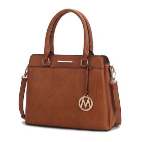 MKF Collection Elodie Triple Compartment Women's Tote Bag by Mia k (Material: Polycarbonate, Color: Cognac)