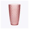 Diamond Cut Acrylic Glasses Drinking Set of 4 (19oz), Plastic Drinking Glasses, BPA Free Cocktail Glasses, Drinkware Set, Drinking Water Glasses