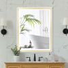 4 Size LED Bathroom Mirror;  Backlit and Front Lighted Mirror for Bathroom;  Wall Mounted Bathroom Vanity Framed Mirror Includes Dimmer;  ; Defogger;