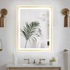 4 Size LED Bathroom Mirror;  Backlit and Front Lighted Mirror for Bathroom;  Wall Mounted Bathroom Vanity Framed Mirror Includes Dimmer;  ; Defogger;