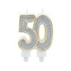 Birthday Candles Cake Numeral Candles Happy Birthday Cake Candles Topper Decoration for Birthday Wedding Anniversary Celebration Supplies (silver