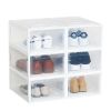 Set of 6 Stackable Clear Plastic Shoe Storage Box