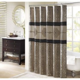 Embroidered Shower Curtain (Color: as Pic)