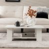 Large 41 Inch 2-tier Wooden Modern Coffee Table with Storage Shelf living room table