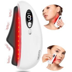Gua Sha Facial Tool, Electric Black Obsidian Guasha Tool for Face, Chin, Neck, Body, Heated Vibrating Massage Gua Sha Stone for Face Sculpting (Color: White)