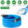 25FT/50FT 5/8" Non-Expanding Flexible Garden Hose Heavy Duty PVC Water Hose Leak-Resistant Kink-Free All-weather Burst 500PSI GPCT5415