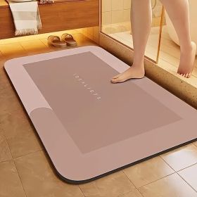 Super absorbent diatomaceous earth bath mat, fast drying, anti slip and absorbent floor mat, soft and comfortable bathroom mat suitable for shower (Color: Pink)