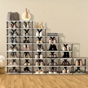 9-Layer Vertical Shoe Rack â€“ Space-Saving Stackable Shoe Organizer for Entryway, Closet, Dorm, Bathroom â€“ Easy Assemble Plastic Shoe Shelf (Color: Black nine)