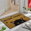 1 Piece Cat Welcome Doormat, Washable Low Pile Rug with Non-Slip Rubberized Dots Backing