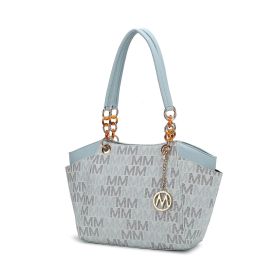 MKF Collection Cameron Tote Women's Bag by Mia K (Material: Vegan Leather, Color: light blue)