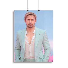 Ryan Gosling at the Barbie premiere Canvas Print or Poster (type: Standard Framed Canvas Print, size: 16" x 12" / 42cm x 30cm approx)