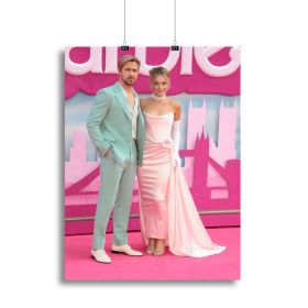 Ryan Gosling and Margot Robbie as Ken and Barbie Canvas Print or Poster (type: Poster Print, size: 24" x 16" / 60cm x 40cm approx)