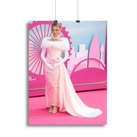 Margot Robbie at the Barbie premiere Canvas Print or Poster (type: Standard Framed Canvas Print, size: 32" x 24" / 80cm x 60cm approx)