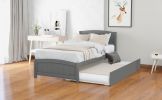 Twin size Platform Bed with Trundle