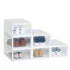 Set of 6 Stackable Clear Plastic Shoe Storage Box