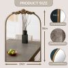 Ornate Baroque Vintage Gold Mirror - 19"X27" Arched Antique Brass Mirror with Full Metal Frame - Perfect for Entryway, Fireplace, Living Room, Hallway