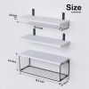 Bathroom Shelf Over Toilet, Floating Bathroom Shelf Wall Mounted with Wire Basket, Floating Shelf for Wall DÃ©cor