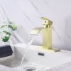 Waterfall Spout Bathroom Faucet; Single Handle Bathroom Vanity Sink Faucet