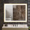 4 Size LED Bathroom Mirror;  Backlit and Front Lighted Mirror for Bathroom;  Wall Mounted Bathroom Vanity Framed Mirror Includes Dimmer;  ; Defogger;
