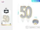 Birthday Candles Cake Numeral Candles Happy Birthday Cake Candles Topper Decoration for Birthday Wedding Anniversary Celebration Supplies (silver