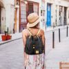 Ladies Canvas Tote Bag Multifunctional Purse Handbag Adjustable Shoulder Rucksack Convertible Backpack Wear-Resistant Dirt-Proof For Women School Offi
