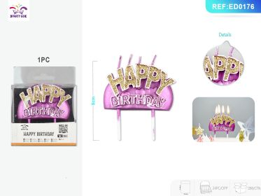 20PACK BirthdayLanguage Candle Set Multilingual Birthday Cake Candles for International Celebrations (0-9: HP Gold and Pink)