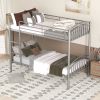 Twin Over Twin Metal Bunk Bed; Divided into Two Beds
