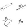 5-Piece Bath Hardware Set with Towel Bar Towel Ring Towel Hook Toilet Paper Holder in Brushed Nickel