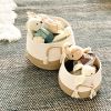 Xemussa 1pc Brown Tassel Handle Cotton rope Large Storage Basket for Toy, Small Basket for Stuffed Animal,Clothes
